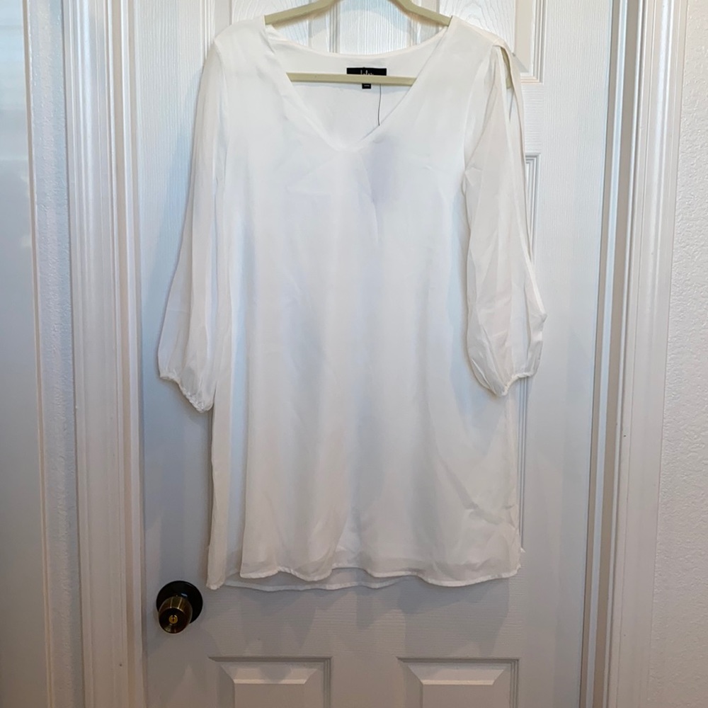 Lulus Shifting Dears Ivory Long Sleeve Dress